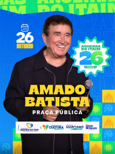 Prefeito Marciano Macedo anuncia Amado Batista como atração do aniversário de 26 anos de Aroeiras do Itaim